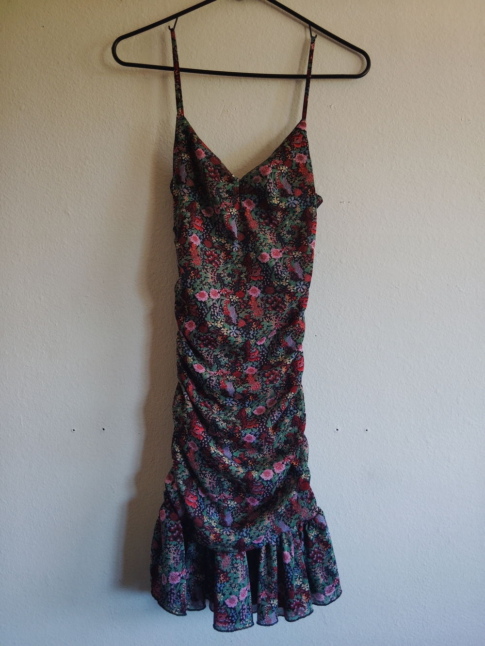Dress Forum Los Angeles Floral Print Ruched Mini Dress